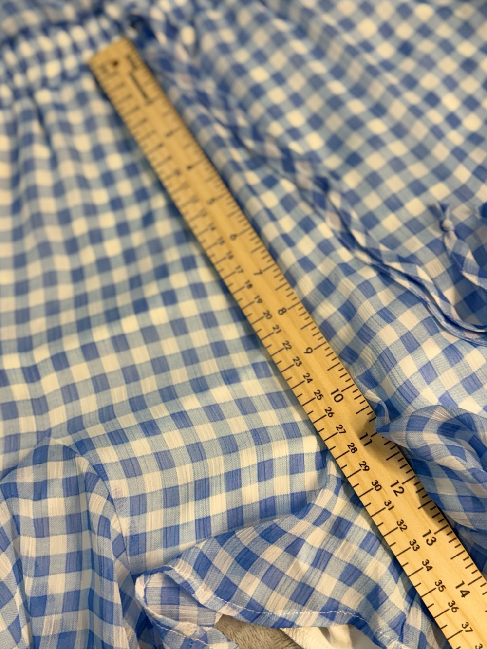 Altar’d State Blue White Gingham Halter Romper XL Ruffle Hem Lined Summer - Picture 15 of 15